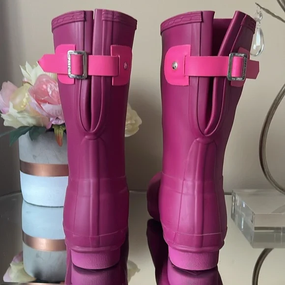Hunter Original Short Boot Pink Rain Boots - Picture 7 of 9